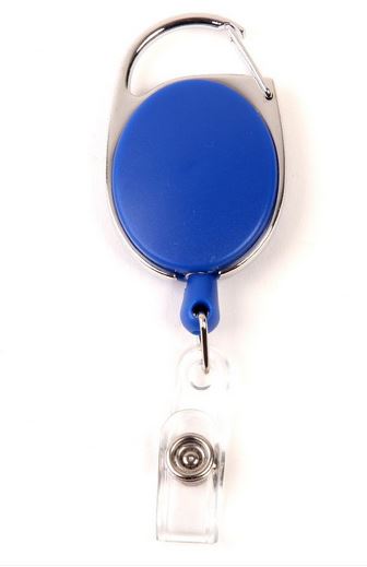 Műanyag kihúzható kártyatartó, kék